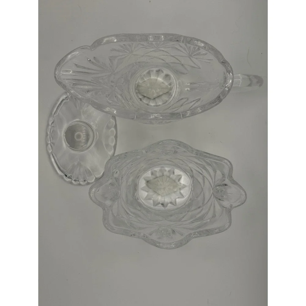 Shannon Crystal Designs of Ireland Cut Glass Creamer and Lidded‎ Sugar Bowl Set